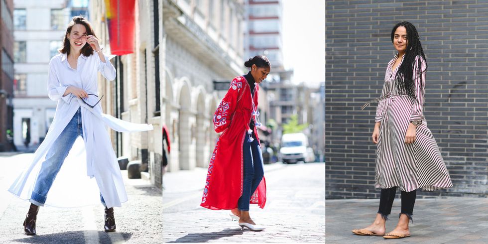 How to wear summer dresses over trousers and jeans as seen on street ...