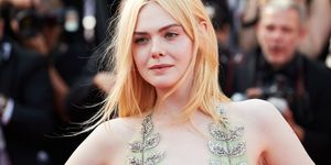 Elle Fanning wearing Gucci dress at Cannes 2017