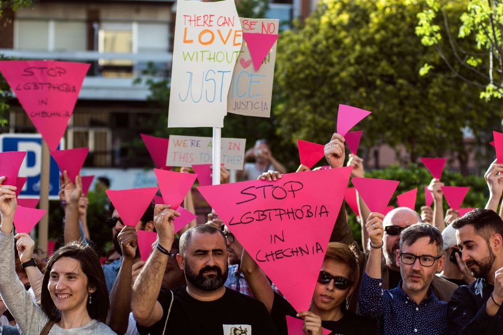 LGBT protestors in Chechnya | ELLE UK