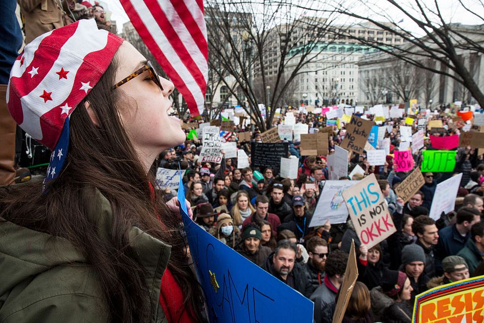 Demonstrators Protest At The White House Against Muslim Immigration Ban | ELLE UK