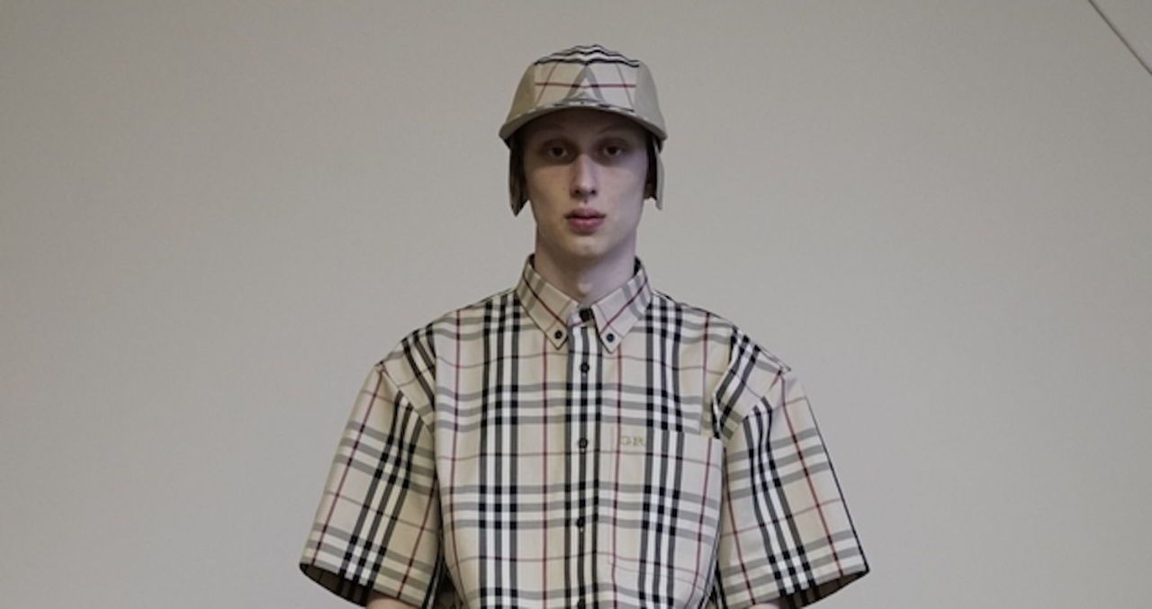 Gosha x burberry outlet check flannel bucket hat