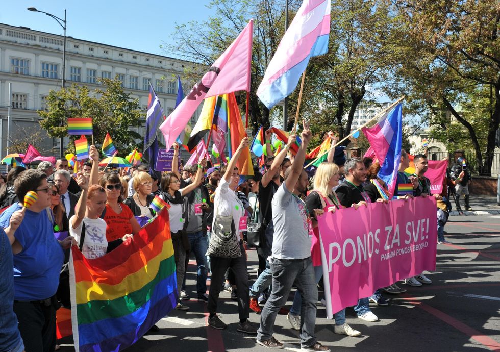 Gay Pride march in Serbia, 2014 | ELLE UK