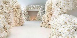 White, Architecture, Arch, Floral design, Room, Interior design, Textile, Furniture, Floristry, Flower Arranging, 