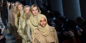 US-Somalia model Halima Aden presents a creation for fashion house Max Mara during fashion week in Milan, on February 23, 2017 | ELLE UK