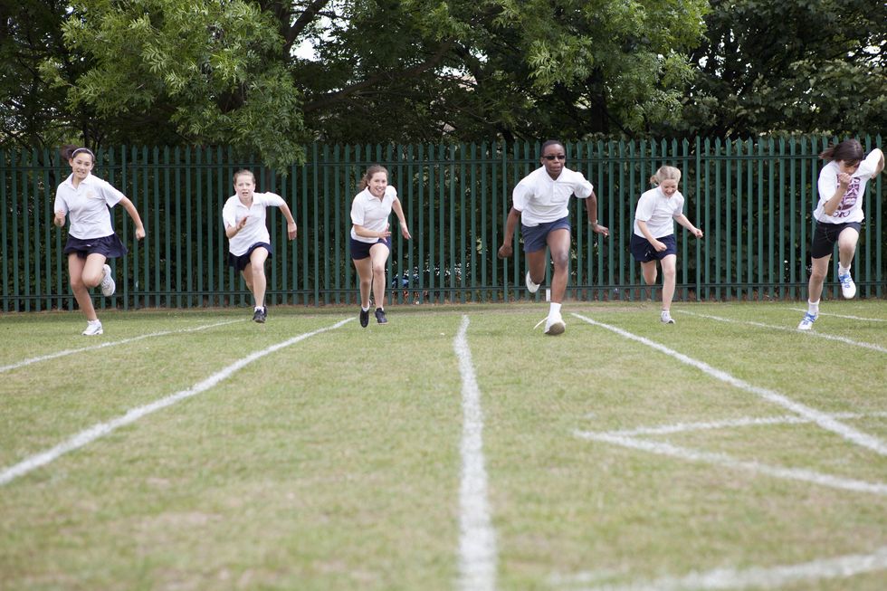 Girls in PE lesson