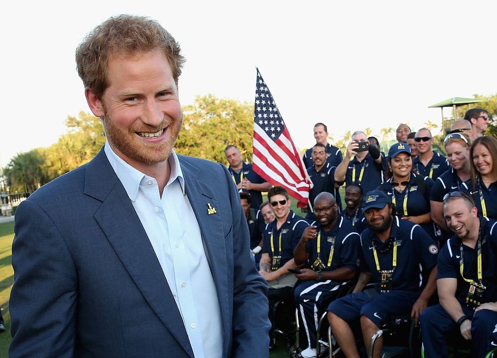 Prince Harry meets the USA Invictus Team ahead of the Opening Ceremony of the Invictus Games Orlando 2016 | ELLE UK