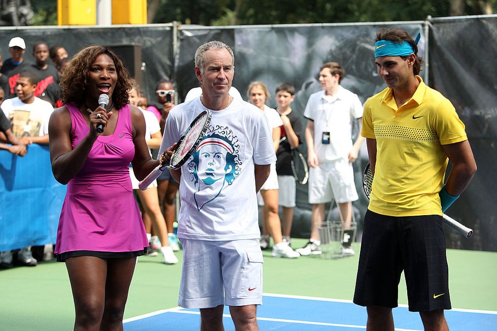 Serena Williams, John McEnroe and Rafael Nadal in 2009