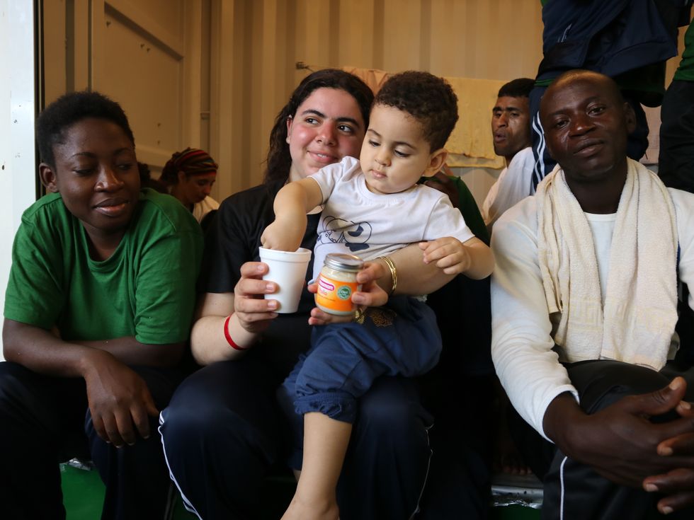 Women, men and children on the MSF rescue boat | ELLE UK