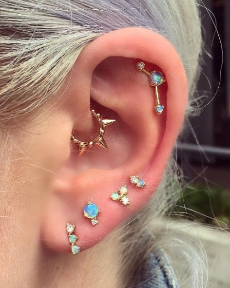 Ear Piercings Multiple Ear Piercings Inspiration For Curating Your Ear Constellation