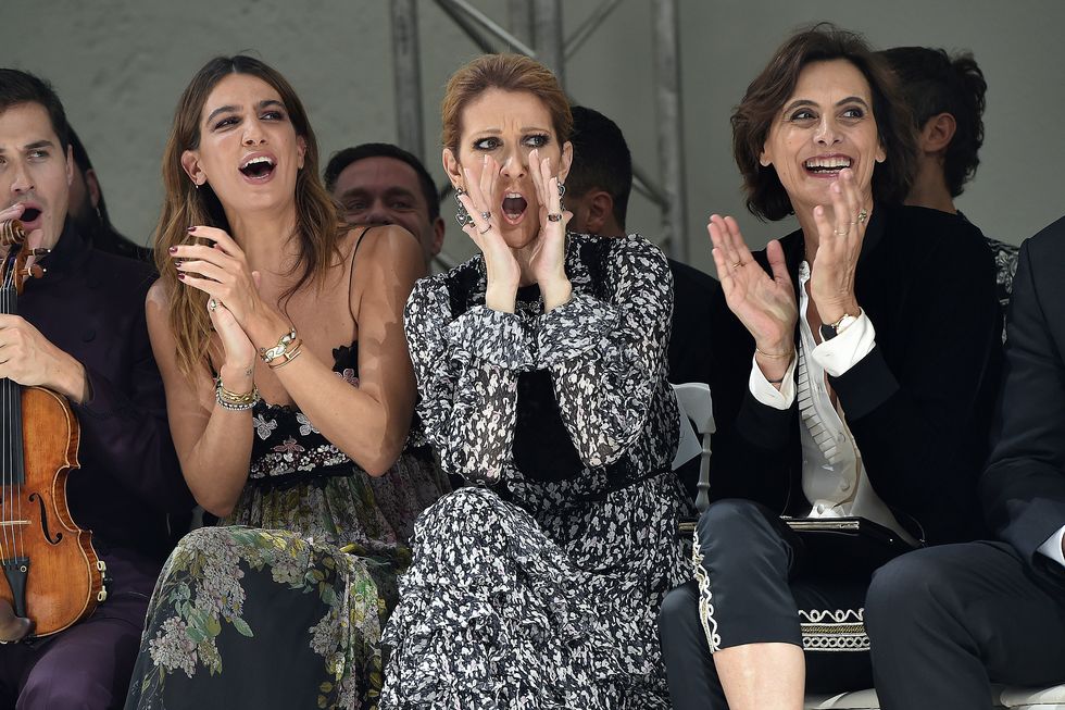 Celine Dion at Giambattista Valli Haute Couture show in 2016
