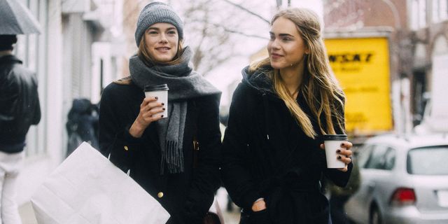 Models with coffee | ELLE UK