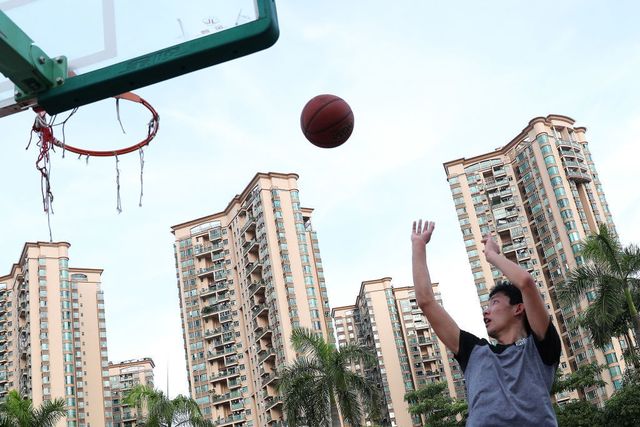 People play basketball before the 2017 Stankovic Continental Cup match between China and Egypt at Baoan Stadium in Shenzhen, China | ELLE UK