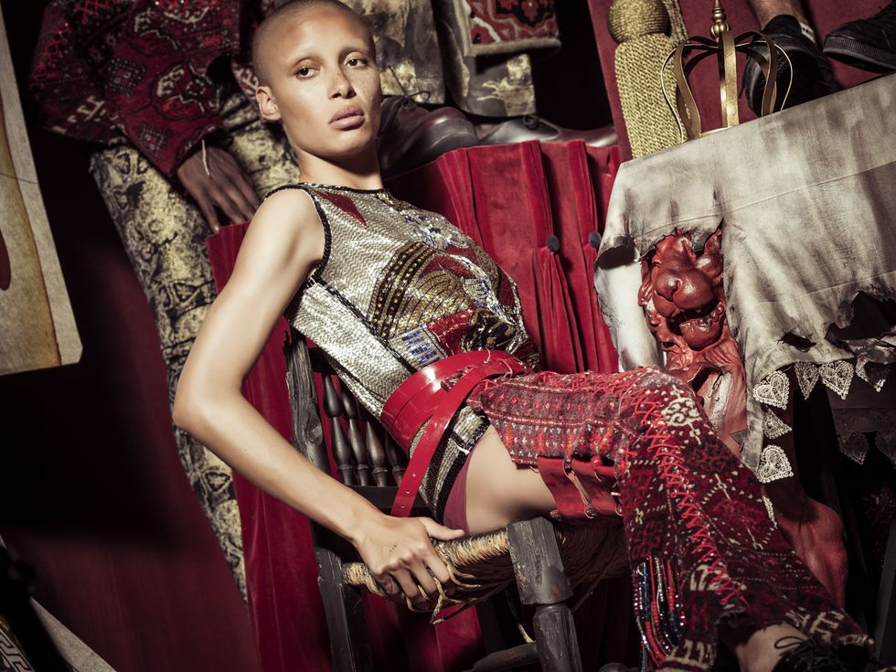 Red, Fashion, Fashion design, Textile, Photography, Tradition, Dress, Photo shoot, Haute couture, Chair, 