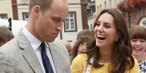 Kate Middleton, Duchess of Cambridge and Prince William visit german market and make pretzels, 2017