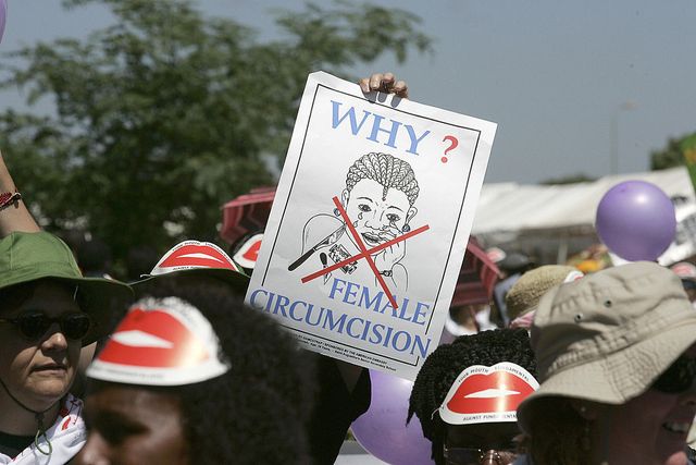 Members of African Gay and Lesbian communities demonstrate against female genital mutilation, 23 January 2007 at the Nairobi World Social Forum | ELLE UK