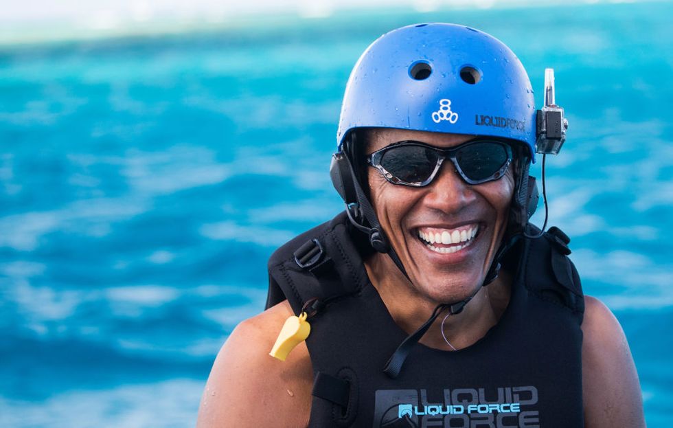Barack Obama in Necker Island