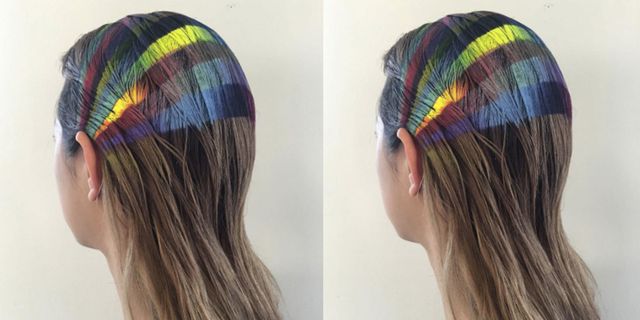Rainbow Hair Stencil