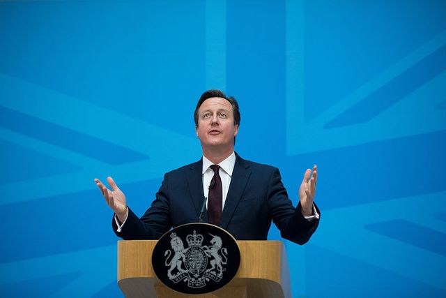 Ex Prime Minister David Cameron delivers a speech on immigration at the Home Office, on May 21, 2015 | ELLE UK