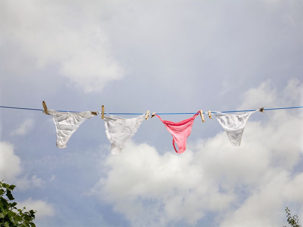 Women's underwear hanging on washing line | ELLE UK