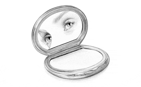 Lily Cole eye's mirror illustrated animation