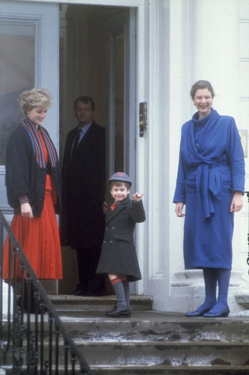 Prince William with Princess Diana at Wetherby in Jan, 1987
