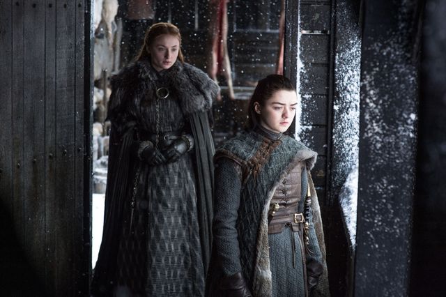 Sansa and Arya Stark on Game of Thrones