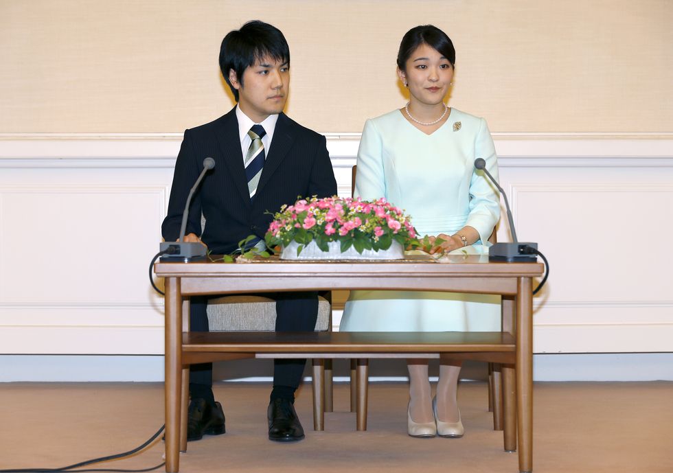 Princess Mako of Japan with fiance Kei Komuro
