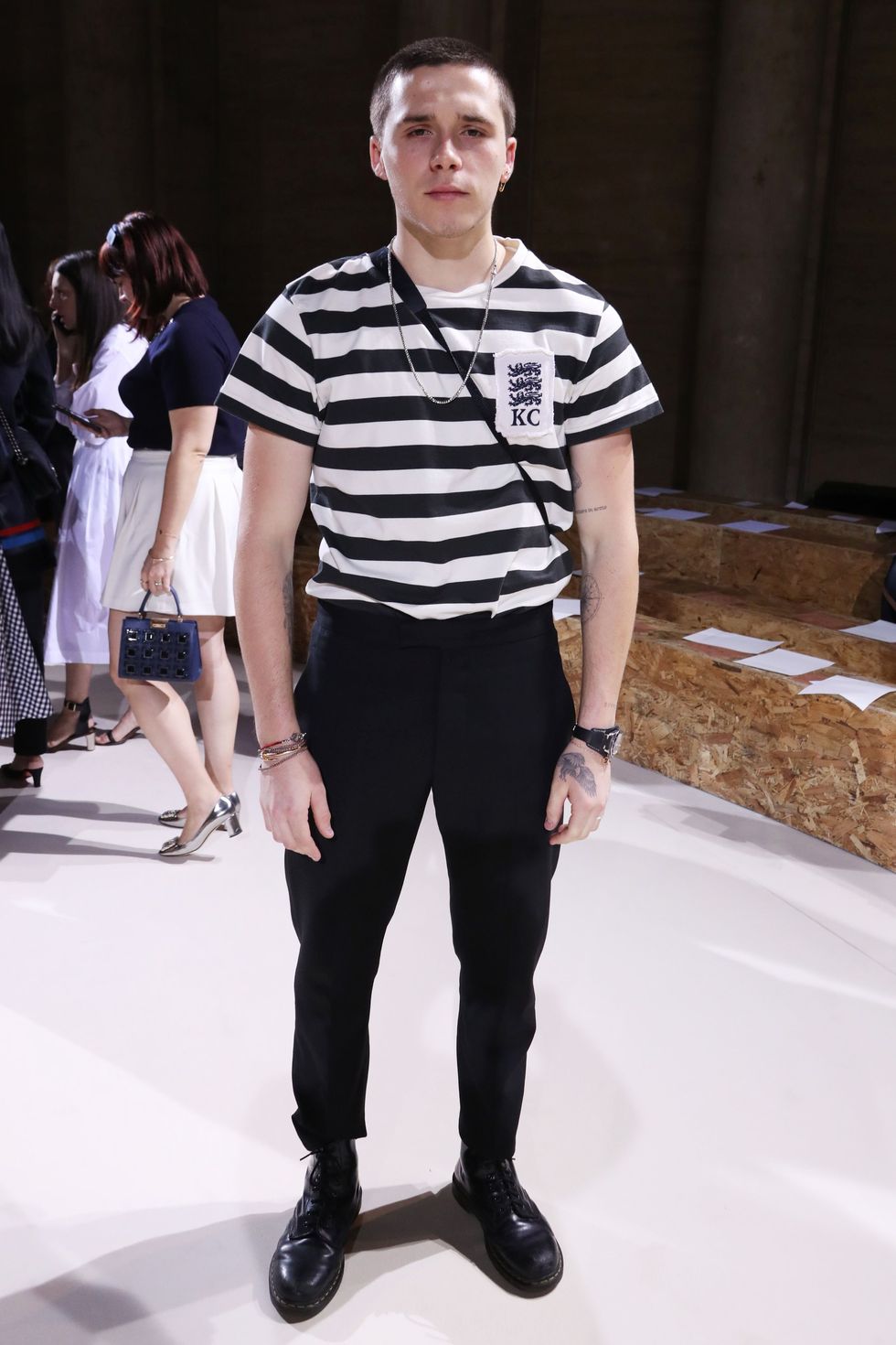 Brooklyn Beckham in the front row of Victoria Beckham show, Spring Summer 2018, New York Fashion Week, USA | ELLE UK