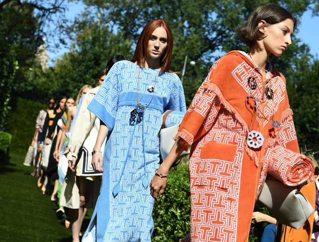 Models walk the runway for the Tory Burch Spring Summer 2018 fashion show during New York Fashion Week at Cooper Hewitt, Smithsonian Design Museum on September 8, 2017 in New York City.