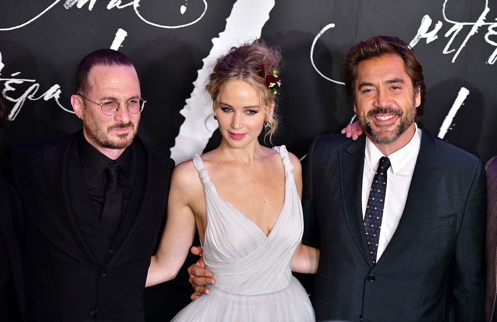 Darren Aronofsky, Jennifer Lawrence and Javier Bardem