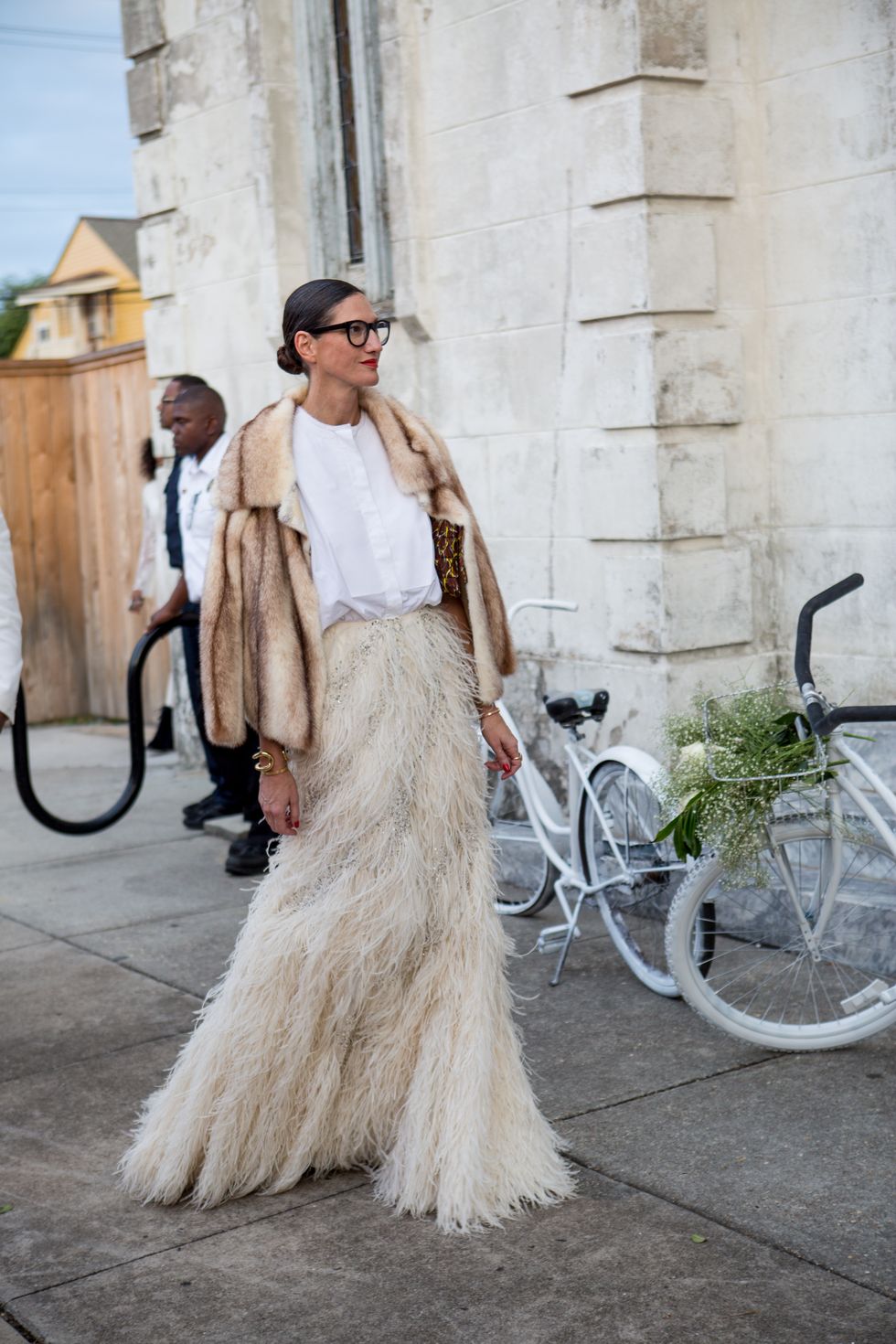Jenna Lyons outside of the wedding ceremony of musician Solange Knowles