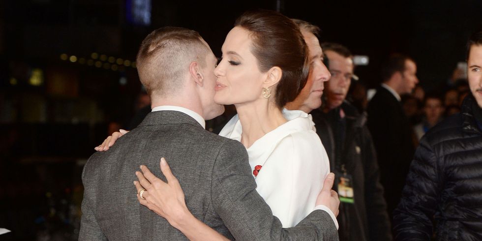 Angelina Jolie and Jack O'Connell attend the premiere of 'Unbroken' at Odeon, Leicester Square