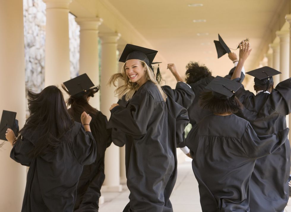 Girls graduating