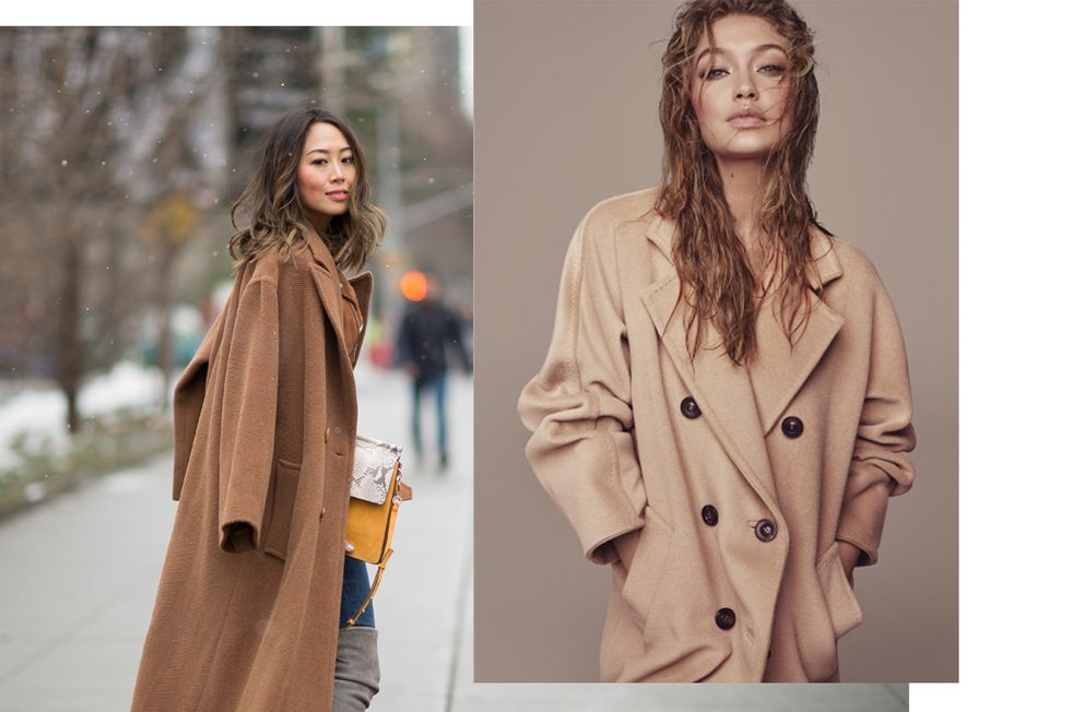 Aimee Song and Gigi Hadid in Max Mara camel coats