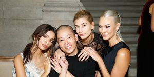 Emily Ratajkowski, Jason Wu, Hailey Baldwin and Karlie Kloss attend the Atelier Swarovski By Jason Wu dinner as part of the Paris Fashion Week Womenswear Spring/Summer 2018 on September 28, 2017 in Paris, France | ELLE UK