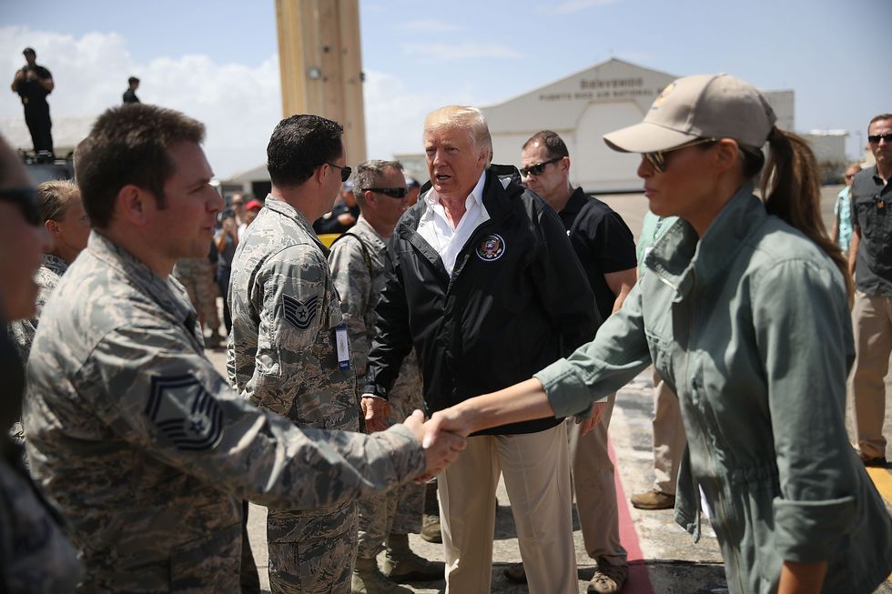Donald and Melania Trump in Puerto Rico