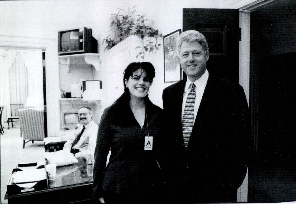 Monica Lewinsky and Bill Clinton in 1998