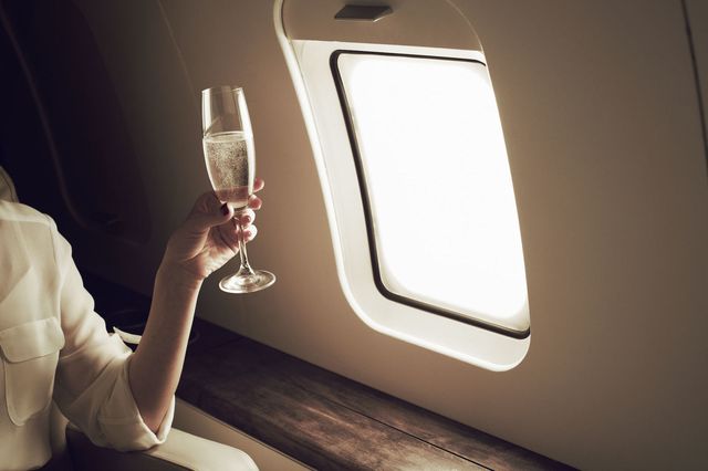 prosecco on plane - champagne on aeroplane