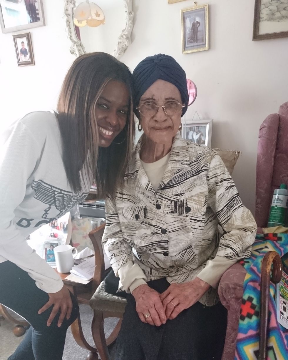 June and her 109-year-old friend Irene Sinclair