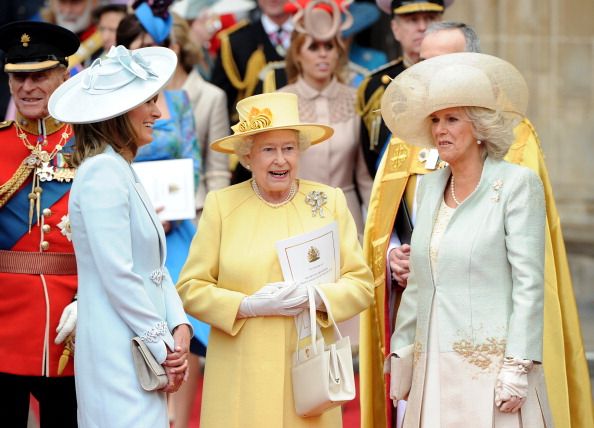Queen Carole Middleton and Duchess of Cornwall at royal wedding