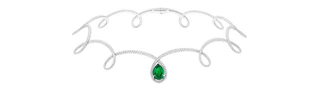 Jewellery, Fashion accessory, Body jewelry, Emerald, Gemstone, Platinum, Silver, Necklace, Metal, Diamond, 