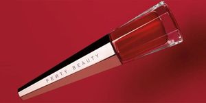 Red, Lip gloss, Product, Cosmetics, Material property, Gloss, Lipstick, 