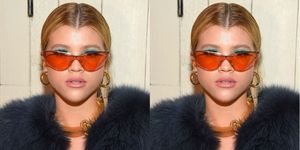 sofia richie 90s orange sunglasses