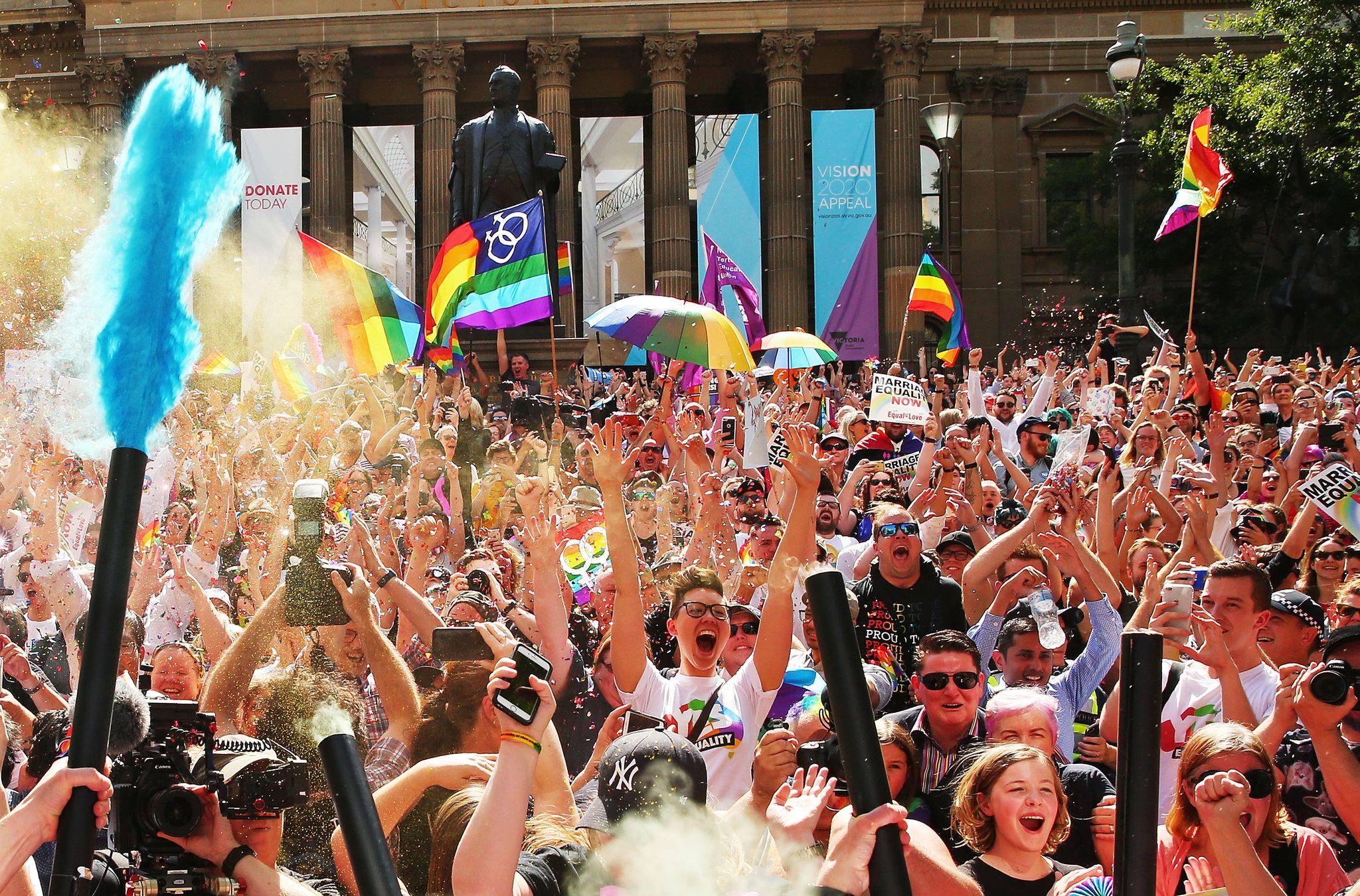 Australians Gather To Hear Result Of Marriage Equality Survey | ELLE UK