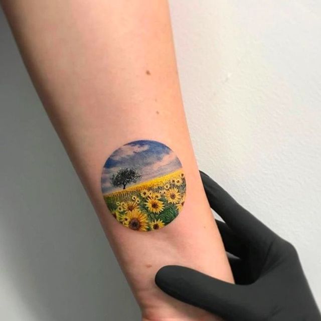 sunflower on wrist tattooTikTok Search