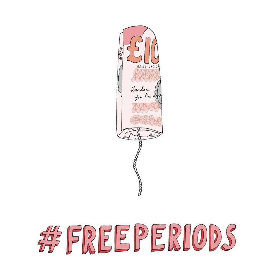 End Period Poverty flyer by Alice Skinner @whothefuckisalice | ELLE UK