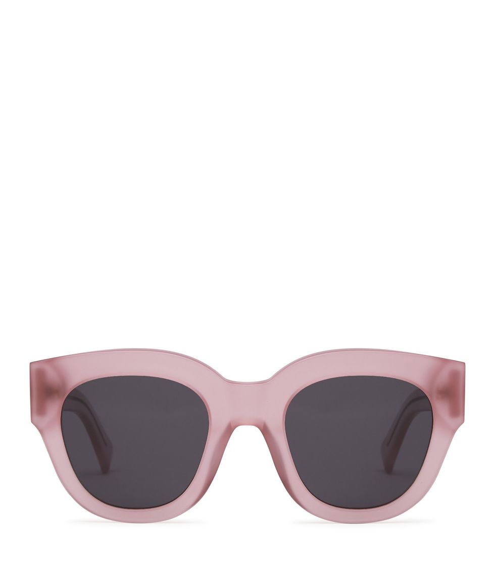 CLEO MONOKEL EYEWEAR ACETATE SUNGLASSES CLEAR PINK £100 | ELLE UK