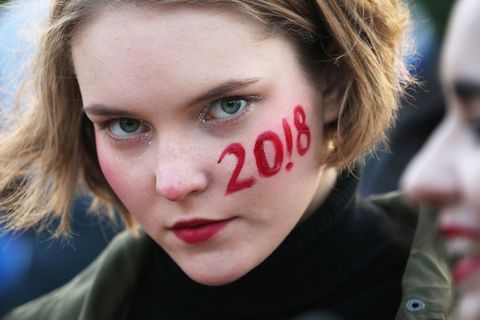 A young woman takes part in an unauthorized rally in support of opposition activist Alexei Navalny currently placed under administrative detention on charges of inciting to protest action | ELLE UK