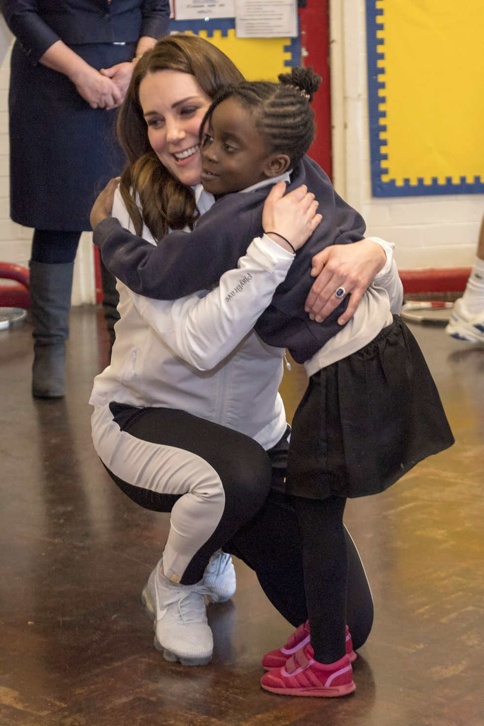 Kate Middleton  Duchess of Cambridge and Patron of the All England Lawn Tennis and Croquet Club (AELTC) visits the Bond Primary School to see the work of the Wimbledon Junior Tennis Initiative
