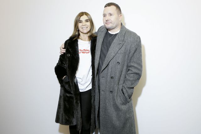 Stylist of Louis Vuitton Men, Kim Jones and Carine Roitfeld pose Backstage prior the Louis Vuitton Menswear Fall/Winter 2017-2018 show as part of Paris Fashion Week on January 19, 2017 in Paris, France | ELLE UK